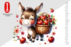 Cute Donkey Clipart - PNG File Product Image 2