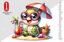 Cute Turtle Clipart - PNG File Product Image 1