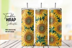 Sunflower pattern tumbler wrap sublimation png Product Image 1