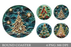 Christmas Tree Coaster. Christmas Tree Quilling Coaster Product Image 1