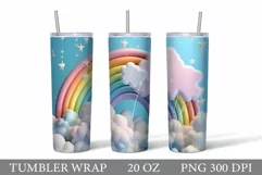 3D Rainbow Tumbler Wrap. 3D Rainbow Tumbler Sublimation Product Image 1
