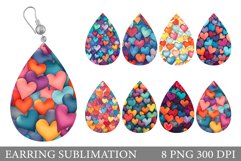 Hearts Earring Bundle. Colorful Hearts Teardrop Earring Product Image 1