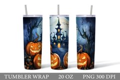 Halloween Pumpkin Tumbler. Halloween Tumbler Sublimation Product Image 1