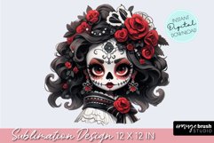 La Catrina PNG Girl Clipart - Day of the Dead Sublimation Product Image 1
