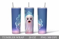 Ghost Tumbler Sublimation. Ghost Tumbler Wrap Design Product Image 1