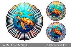 Stained Glass Turtle Wind Spinner. Turtle Spinner Design Product Image 1