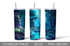 3D River Tumbler Wrap. 3D Mountains Tumbler. Nature Tumbler Product Image 1