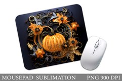 Pumpkin Mouse Pad Sublimation. Pumpkin Quilling Mouse Pad Product Image 1