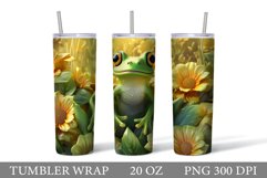 3D Frog Tumbler Sublimation. Frog Tumbler Wrap Design Product Image 1