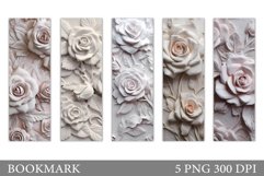 3D Rose Bookmark Sublimation. Rose Plaster Bookmark Template Product Image 1