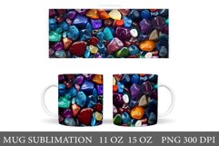 3D Stones Mug Design. 3D Stones Mug Wrap Sublimation Product Image 1