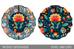 Flowers Wind Spinner Sublimation. Flower Wind Spinner Design Product Image 1
