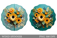 3D Sunflowers Wind Spinner. Paper Sunflowers Spinner Design Product Image 1