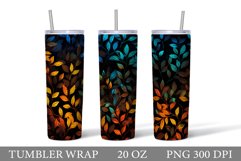 3D Fall Leaves Tumbler Wrap. 3D Leaves Tumbler Sublimation Product Image 1
