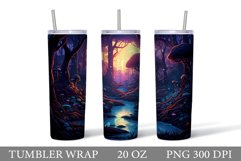 Mystical Forest Tumbler Wrap. Forest Tumbler Sublimation Product Image 1