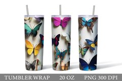 3D Butterfly Tumbler Sublimation. 3D Butterfly Tumbler Wrap Product Image 1