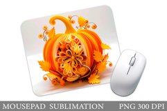 Pumpkin Quilling Mouse Pad. Pumpkin Mouse Pad Sublimation Product Image 1