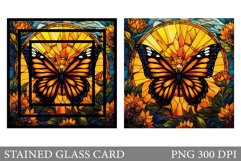Stained Glass Butterfly Card Sublimation Product Image 1