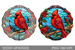 Stained Glass Cardinal Wind Spinner Sublimation Product Image 1