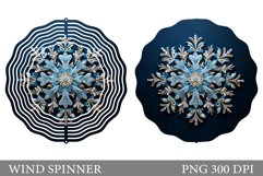 3D Snowflake Spinner Sublimation. Snowflake Wind Spinner Product Image 1