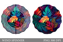3D Leaves Wind Spinner. Tropical Leaves Spinner Sublimation Product Image 1