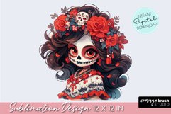 La Catrina PNG Girl Clipart - Day of the Dead Sublimation Product Image 1