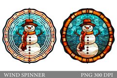 Snowman Wind Spinner. Stained Glass Snowman Wind Spinner Product Image 1