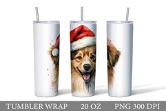 Christmas Dog Tumbler Design. Cute Dog Tumbler Sublimation Product Image 1