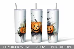 Halloween Tumbler Sublimation. Halloween Pumpkin Tumbler Product Image 1
