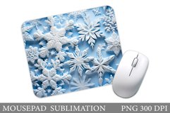 Snowflakes Mouse Pad Design. Winter Mouse Pad Sublimation Product Image 1