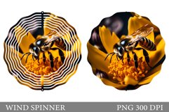 3D Bee Spinner Sublimation.Bee on Flower Wind Spinner Design Product Image 1