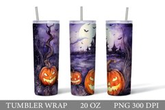 Halloween Tumbler Sublimation. Halloween Pumpkin Tumbler Product Image 1