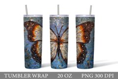 Butterfly Mosaic Tumbler. Butterfly Tumbler Sublimation Product Image 1