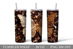 Butterflies Glitter Tumbler Sublimation. Butterfly Tumbler Product Image 1