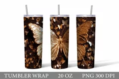 Butterflies Glitter Tumbler Sublimation. Butterfly Tumbler Product Image 1