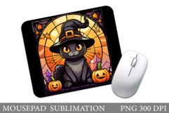 Black Cat Mouse Pad. Halloween Mouse Pad Design Product Image 1