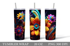3D Flowers Tumbler design. 3D Flowers Tumbler Sublimation Product Image 1