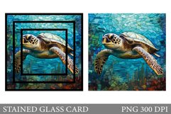 Stained Glass Turtle Card. Stained Glass Card Sublimation Product Image 1