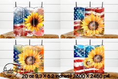 Patriotic sunflower tumbler sublimation Product Image 1