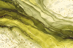 Green Alcohol Ink Background with Gold Splatter Texture Product Image 1