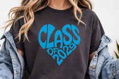 Class of 2029 SVG PNG | Heart Graduation Cut File | Senior Product Image 2
