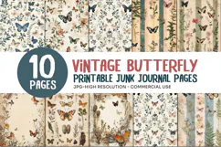 Vintage Butterfly Junk Journal Pages Product Image 1