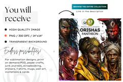 Orishas Pantheon Clipart PNG, African mythology, voodoo Product Image 3
