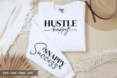 Hustle Happy SVG - Motivational Sleeve T shirt Design Product Image 1