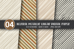 Neutral Metallic Linear Digital Paper Product Image 1