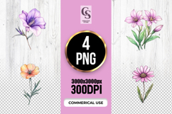Watercolor Flower Clipart Sublimation PNG Product Image 1