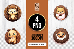 Cute Hedgehog Clipart Sublimation PNG Product Image 1