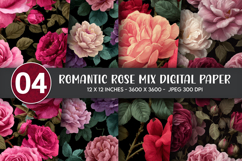 Romantic Rose Mix Digital Paper Product Image 1