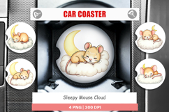 Car Coaster Sleepy Mouse Cloud Product Image 1