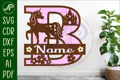 Unicorn Capital Monogram Letter name sign B SVG Product Image 1
